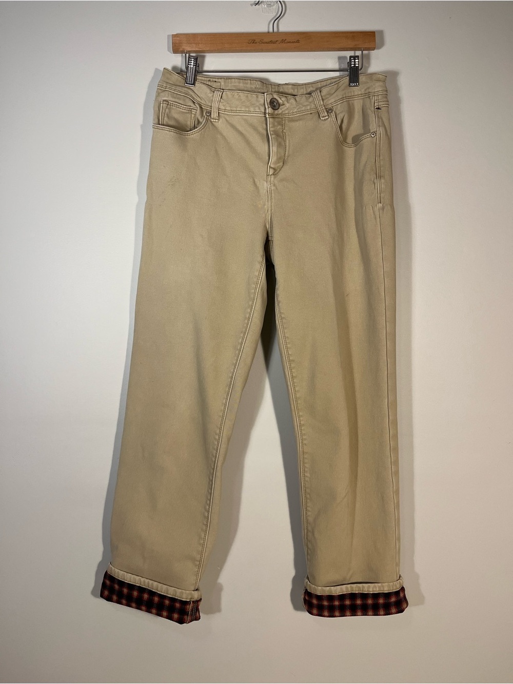 Natural Reflections Khaki Fleece Flannel Lined Pants 10